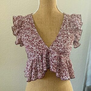 Miley & Molly Brown Floral Crop Top S